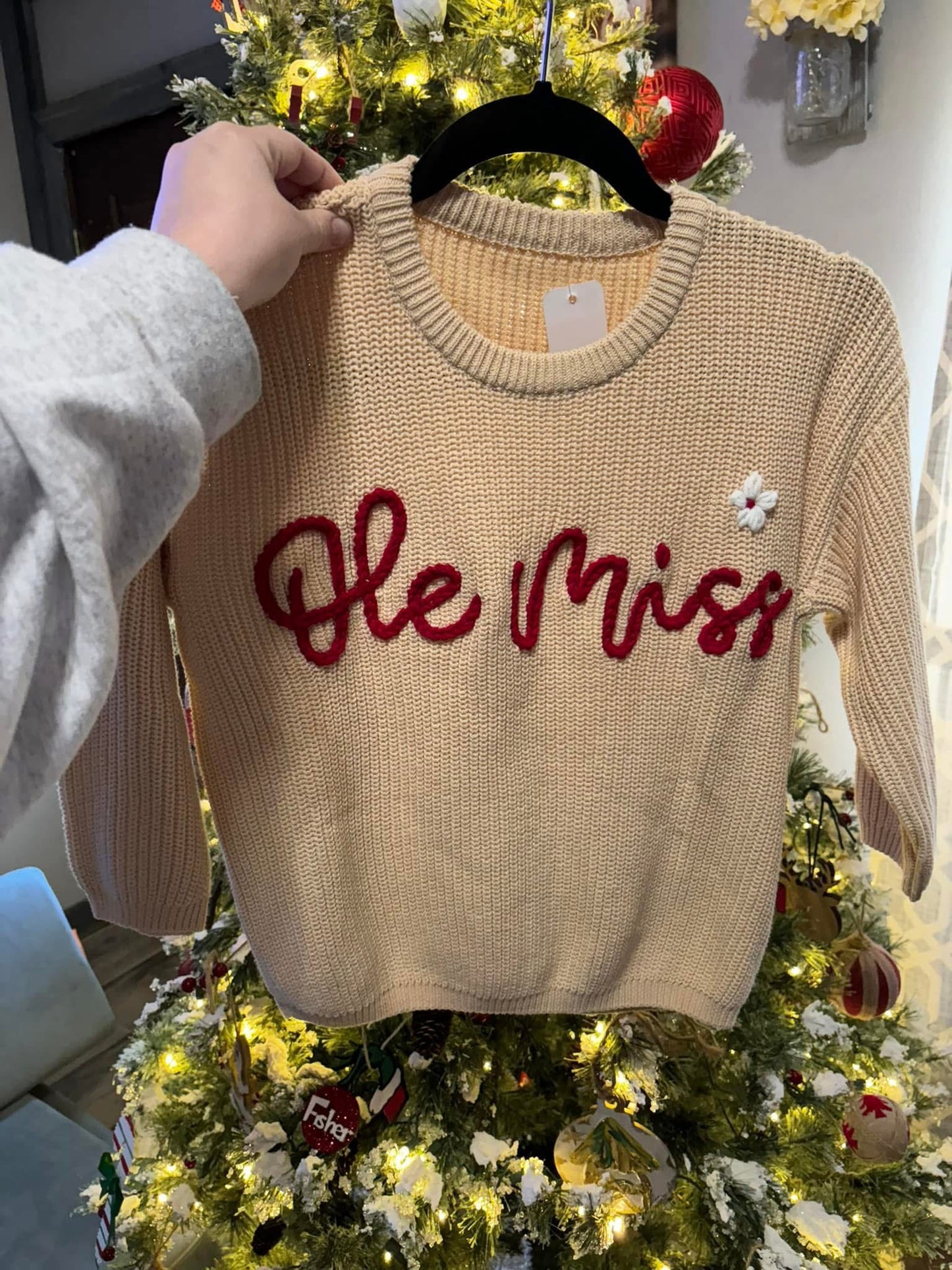 Ole Miss Embroidered Sweater