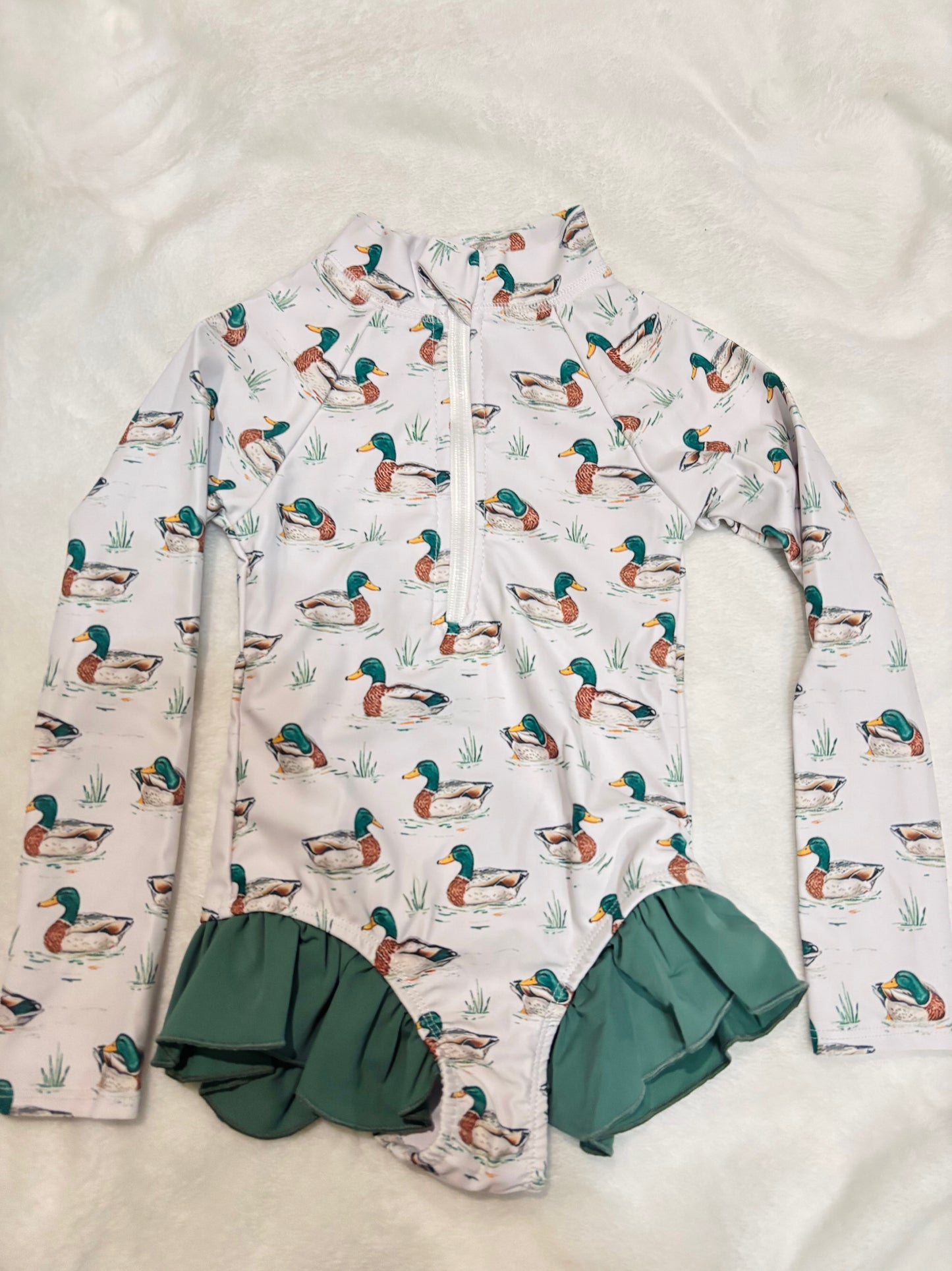 Girls Rashgaurd Ruffle Mallard Swim