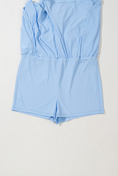 Light Blue Scrunch Athletic Romper