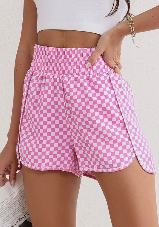 Pink Checkered Shorts