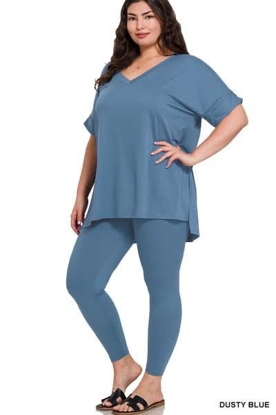 Dusty Blue Zenana Legging Set