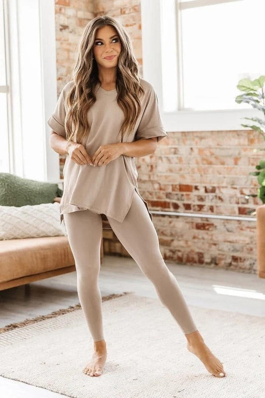 Light Mocha Zenana Legging Set