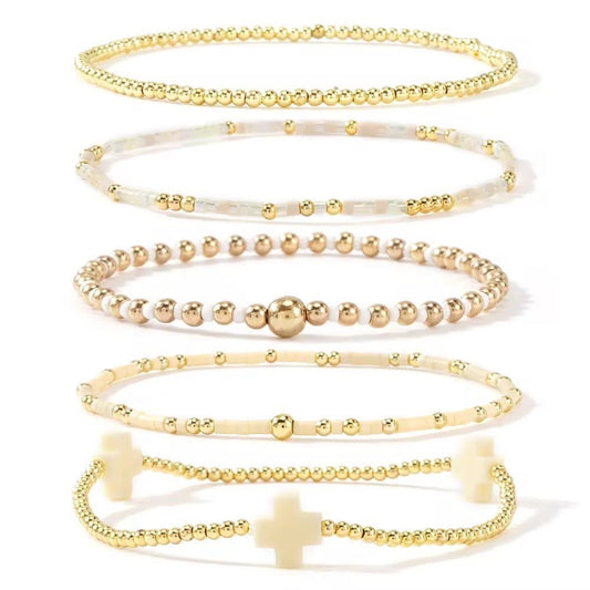 Cream Bracelet Stack